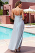 Luli Fama Celestial Tides Bralette Side Slit Maxi Dress